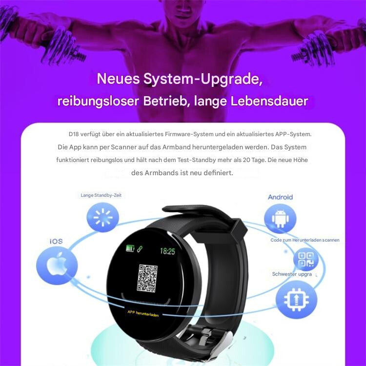 Smartwatch Damen Herren mit Telefonfunktion Armbanduhr Wasserdicht für iOS Android