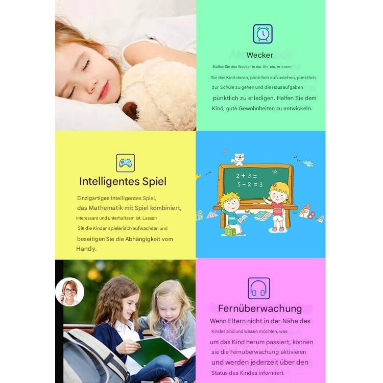 Kinder Smartwatch Wasserdicht Telefonfunktion mit 360° Drehbar GPS Tracker Kids