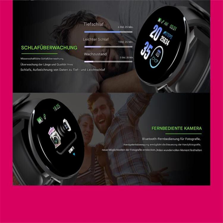 Smartwatch Damen Herren mit Telefonfunktion Armbanduhr Wasserdicht für iOS Android