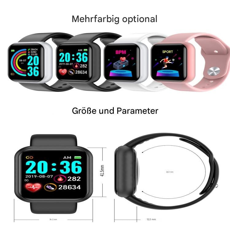 Smartwatch Damen Herren mit Telefonfunktion Armbanduhr für Android iOS