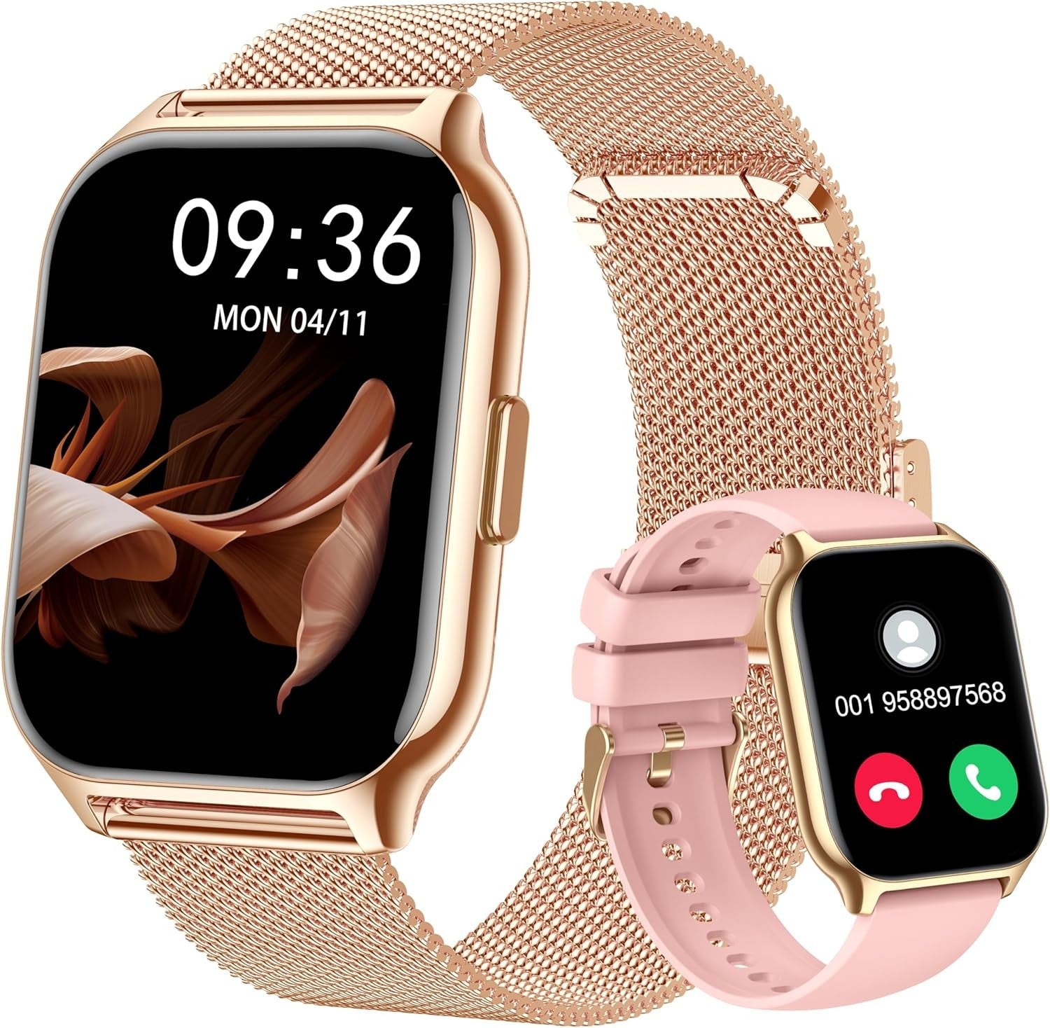 Smartwatch Damen Herren - Telefonfunktion Armbanduhr für iOS Android