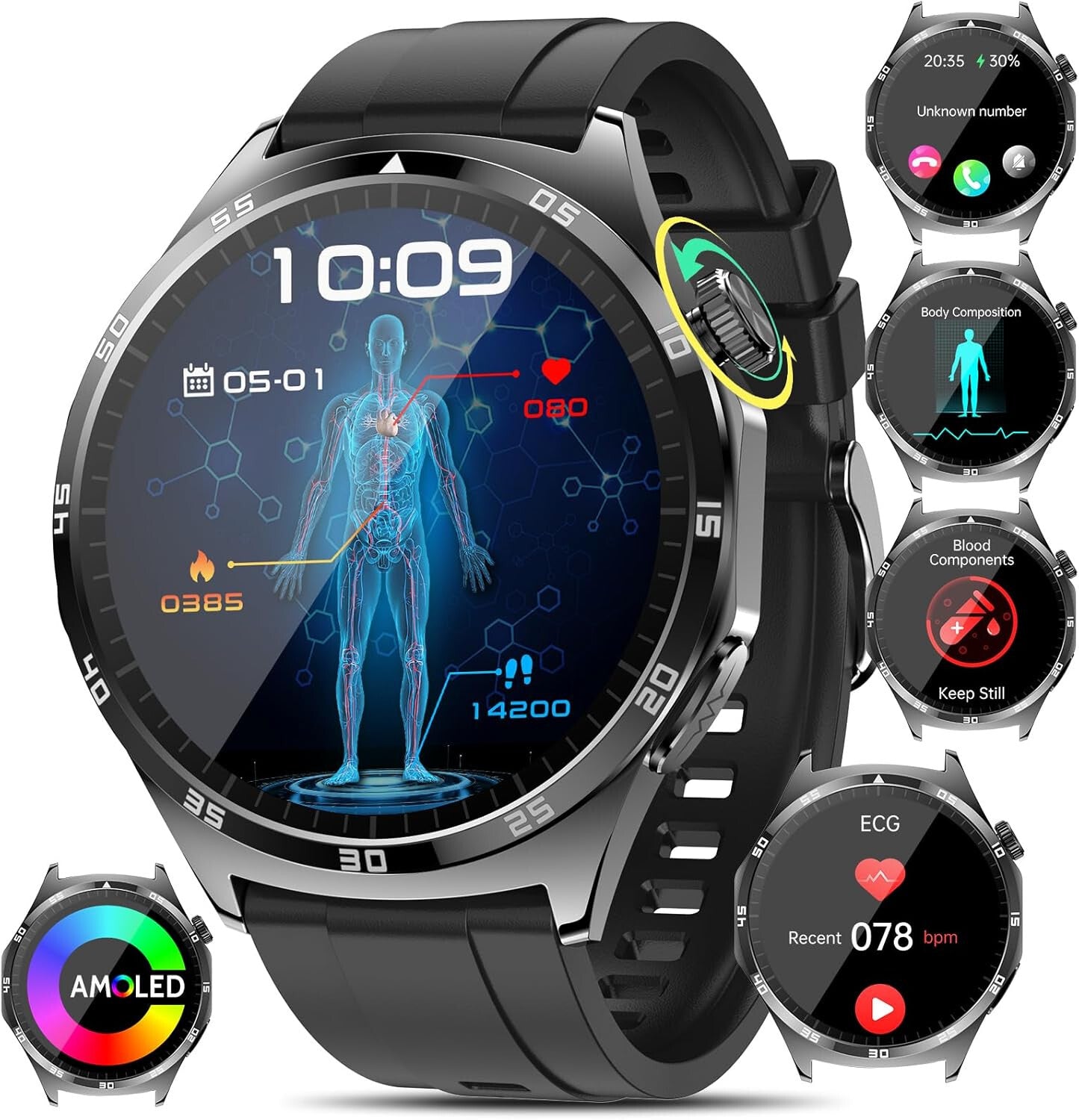 Smartwatch Damen Herren - Elegant & mit Schrittzähler Telefonfunktion