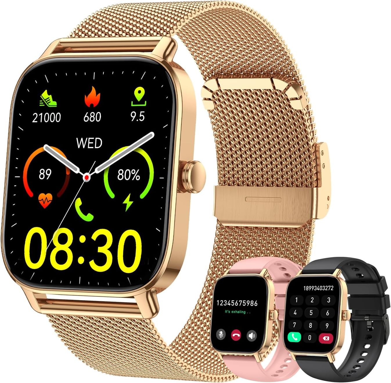 Smartwatch Damen Bluetooth Fitness Tracker mit Pulsmesser für Android & iPhone