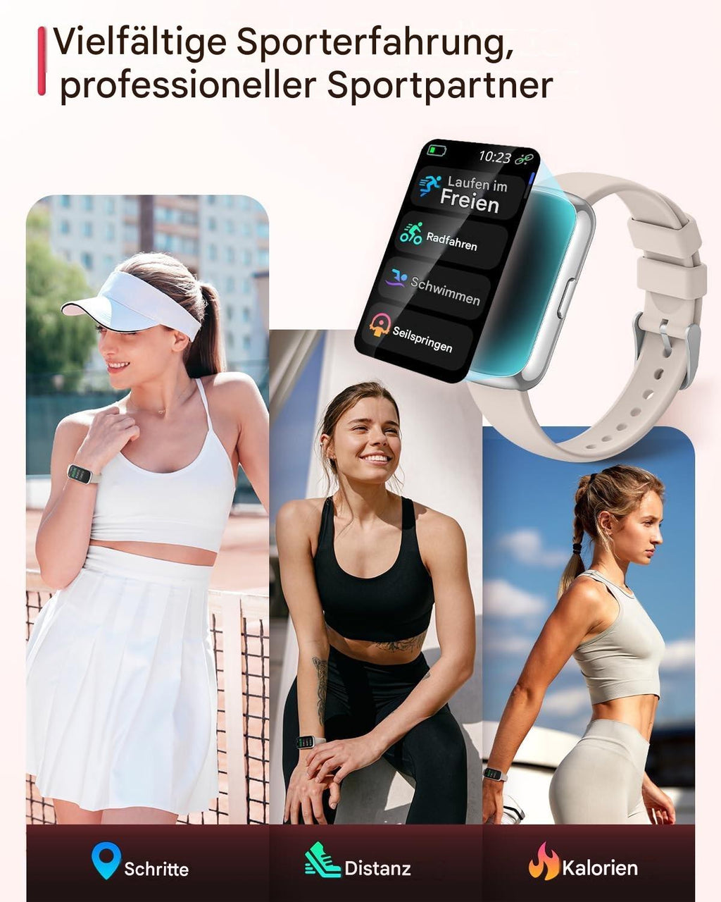 Smartwatch Damen mit Anruffunktion Wasserdicht Armbanduhr für iOS Android