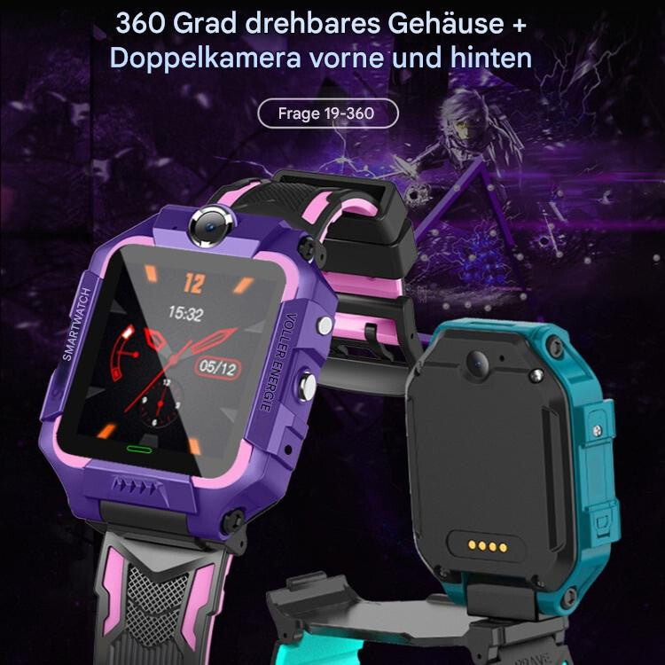 Kinder Smartwatch Wasserdicht Telefonfunktion mit 360° Drehbar GPS Tracker Kids