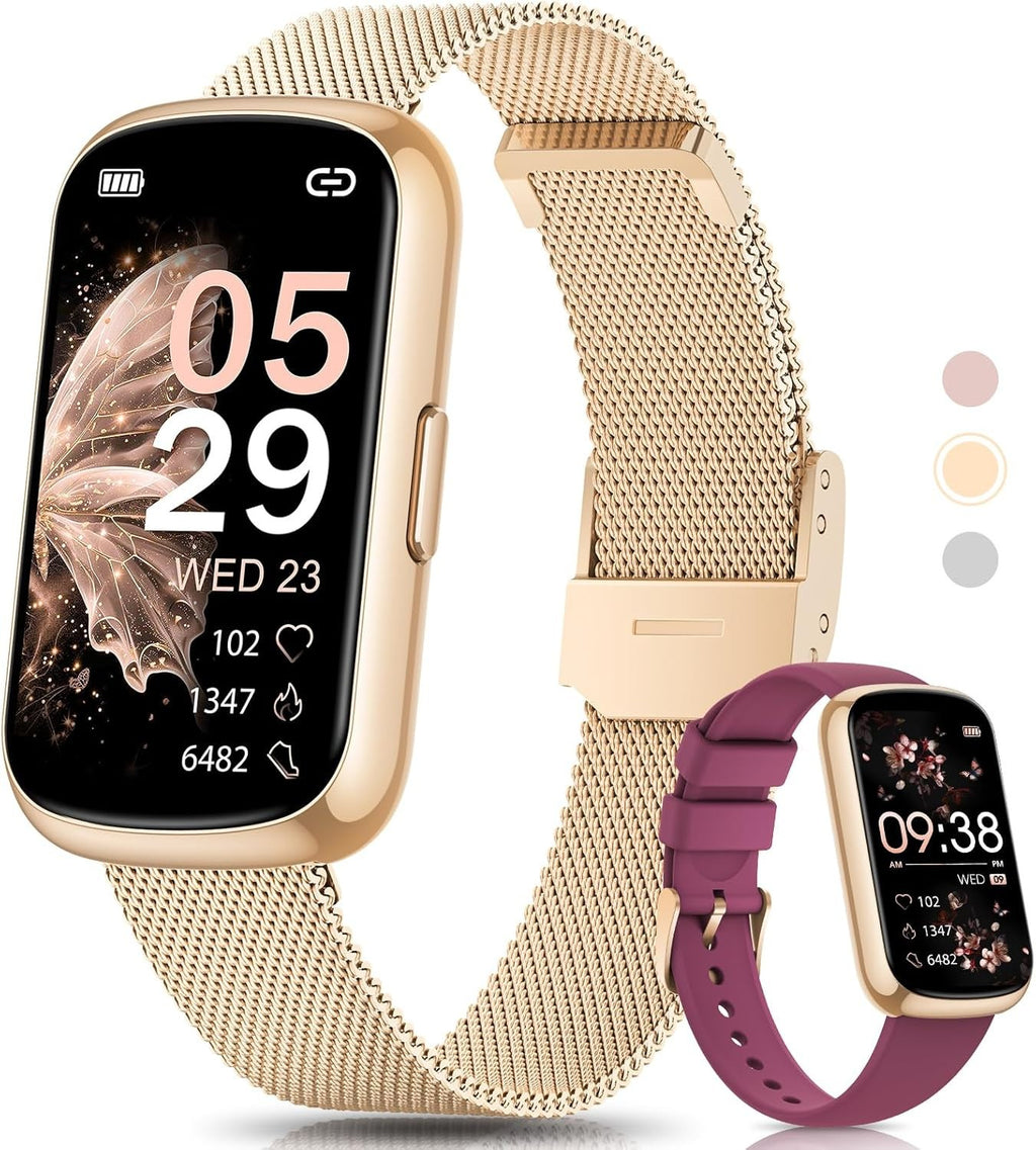 Smartwatch Damen mit Anruffunktion Wasserdicht Armbanduhr für iOS Android