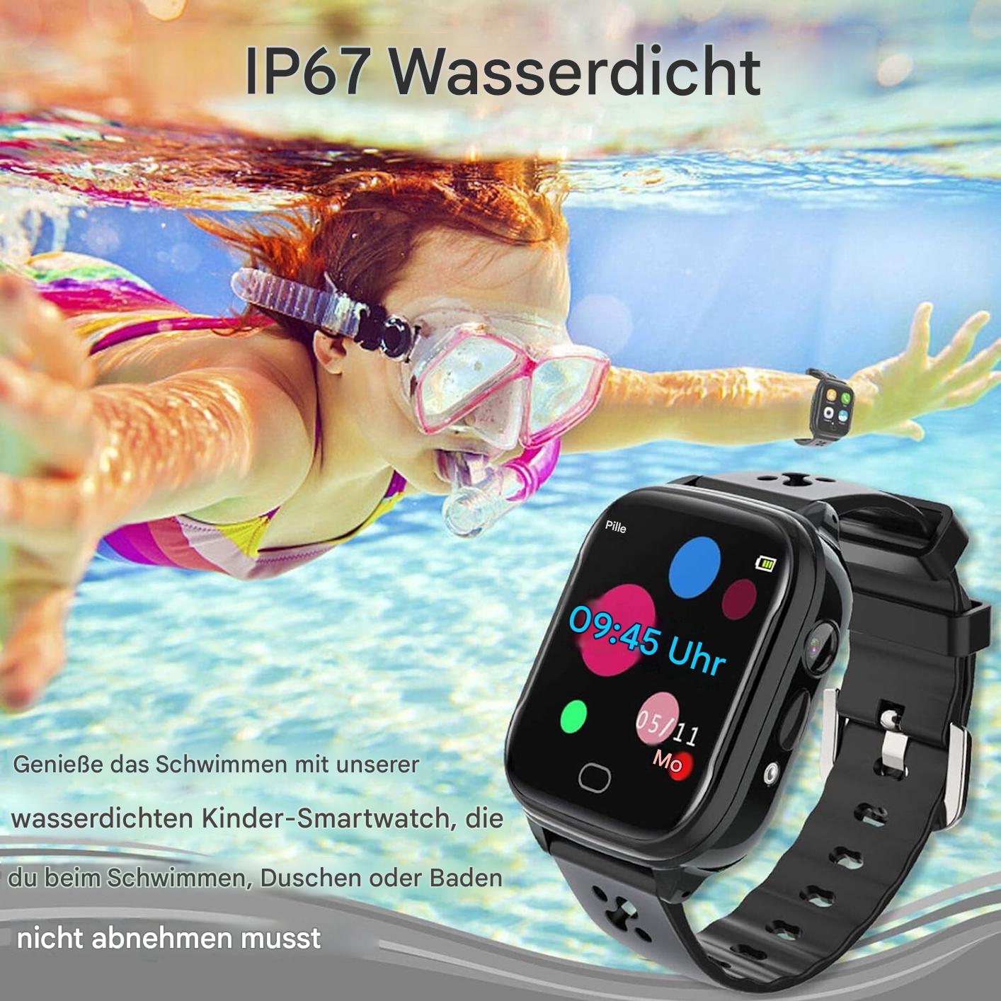 Kinder Smartwatch mit Telefonfunktion, GPS & SOS | SIM Karten Uhr