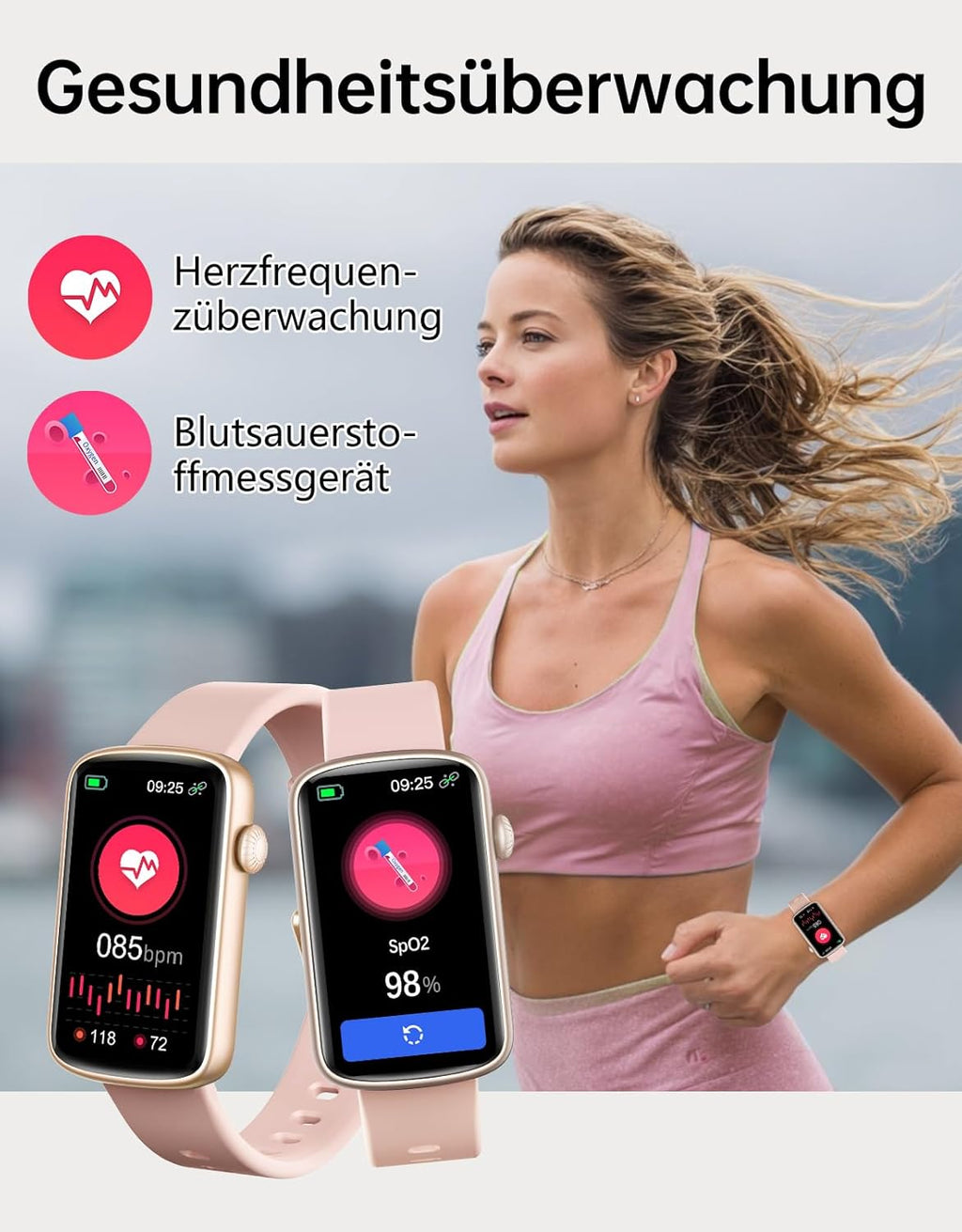 Smartwatch für Damen – Telefonfunktion & Outdoor Fitness Uhr