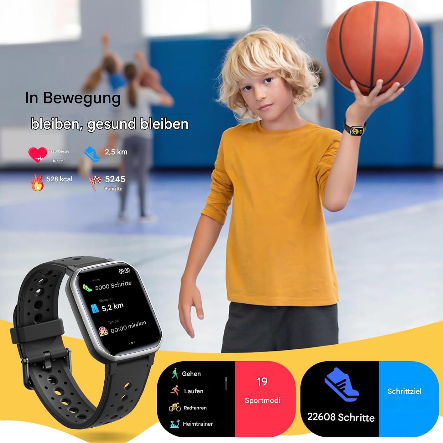 Kinder Smartwatch Sportuhr für Jungen und Mädchen mit Fitness Tracker