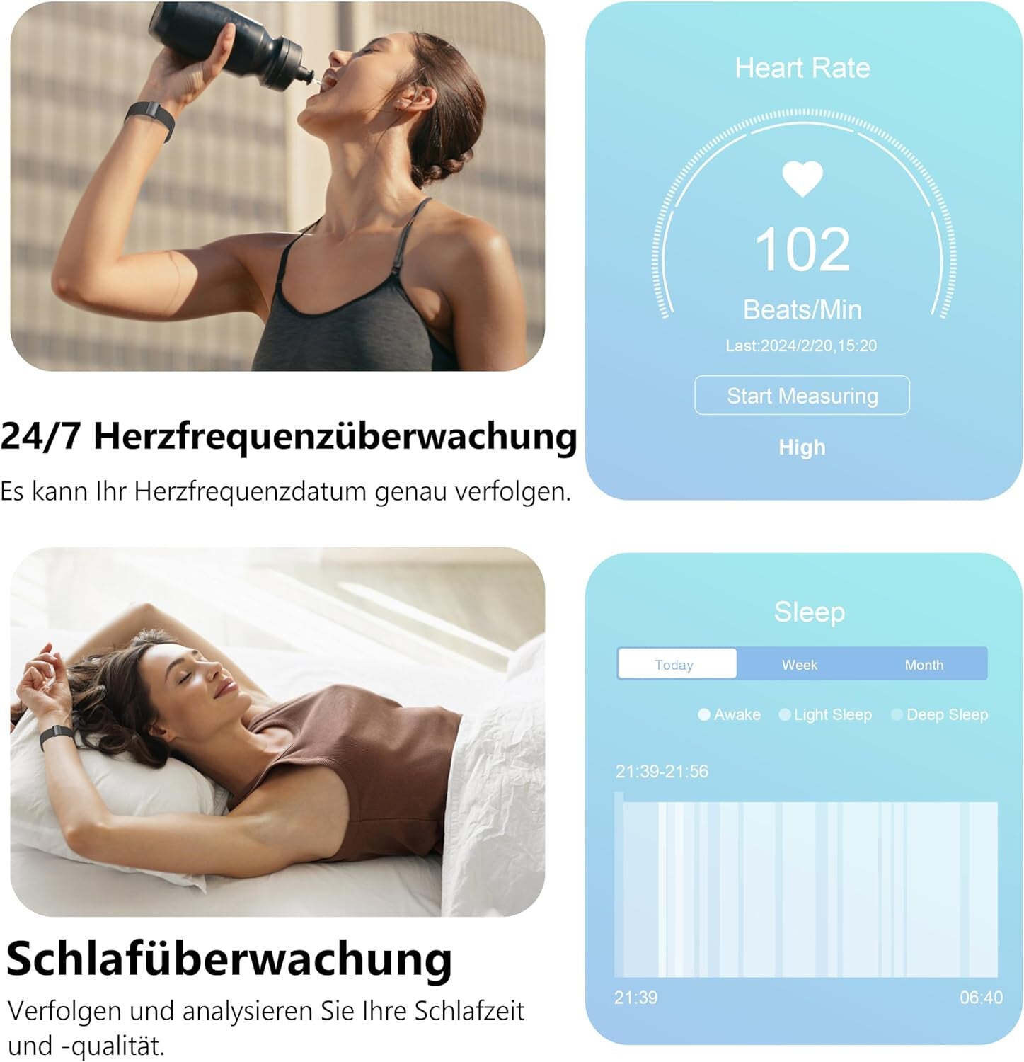 Smartwatch Damen Herren - Telefonfunktion Armbanduhr für iOS Android