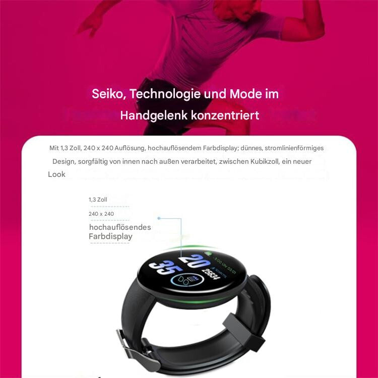 Smartwatch Damen Herren mit Telefonfunktion Armbanduhr Wasserdicht für iOS Android