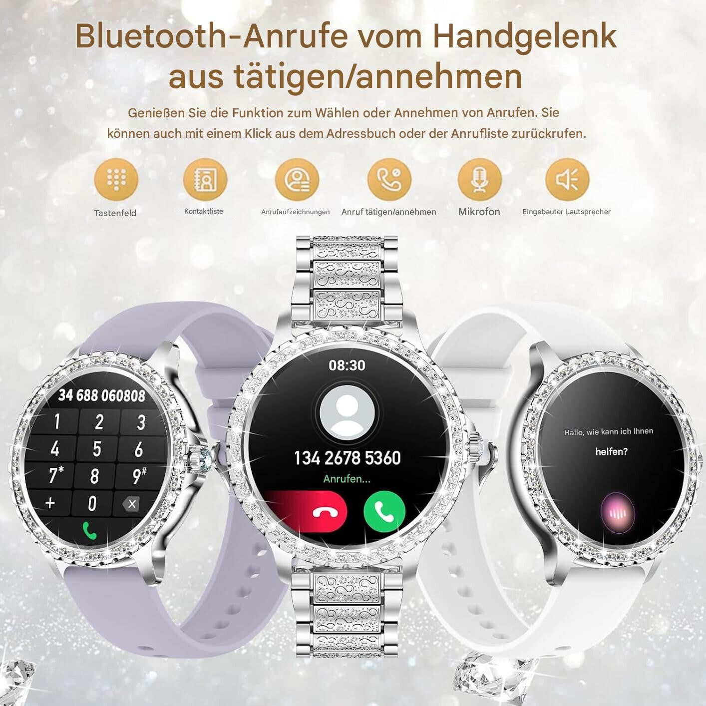 Smartwatch Damen - Elegant & mit Telefonfunktion