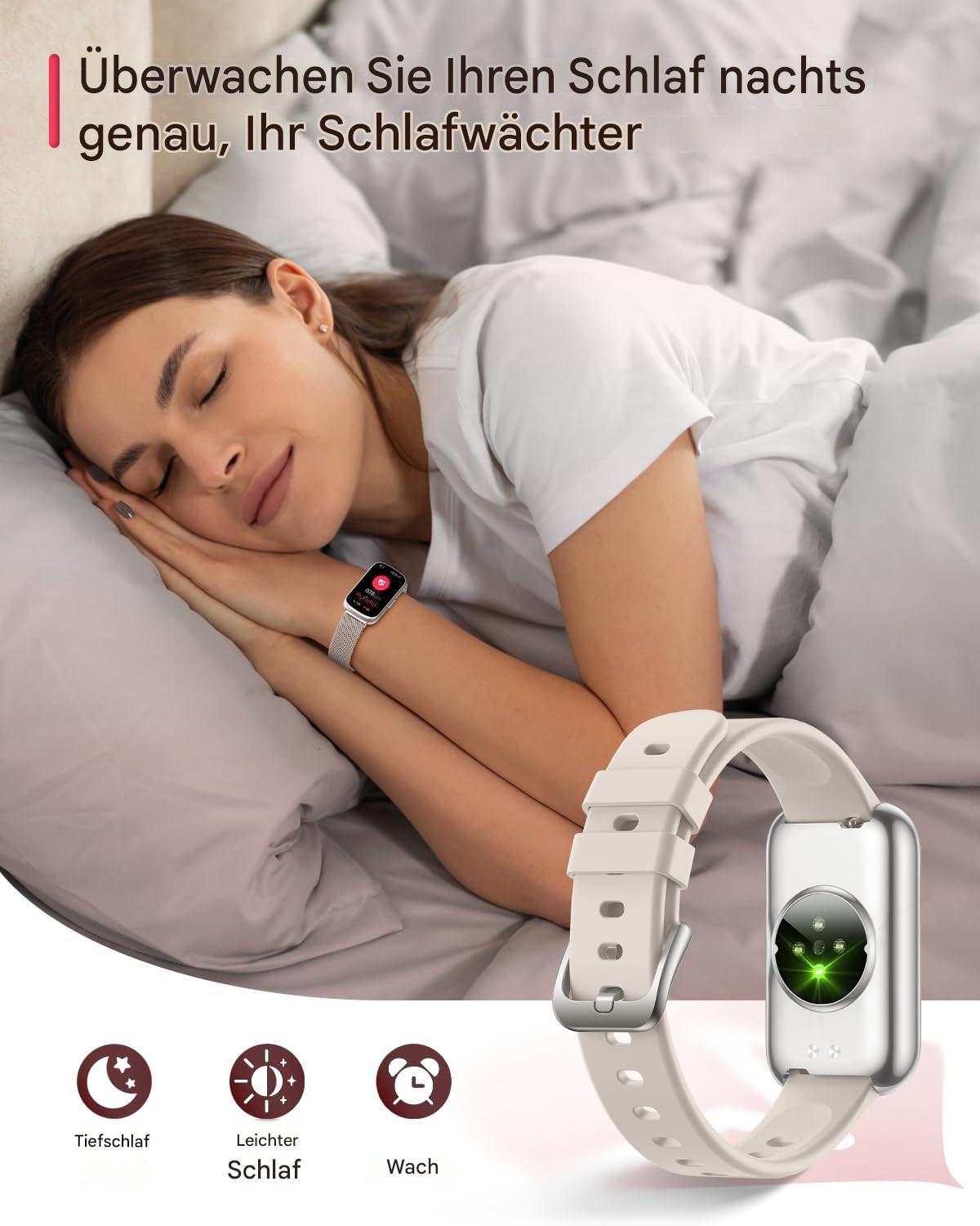 Smartwatch Damen mit Anruffunktion Wasserdicht Armbanduhr für iOS Android