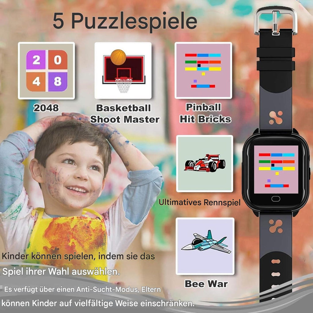 Kinder Smartwatch mit Telefonfunktion, GPS & SOS | SIM Karten Uhr