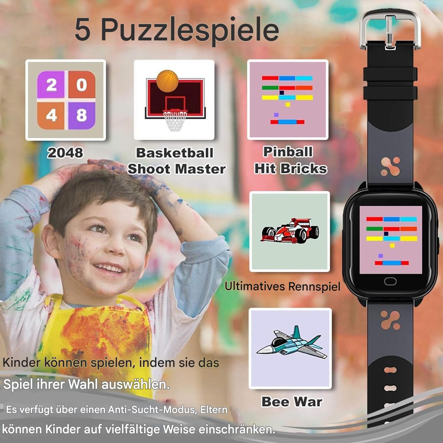 Kinder Smartwatch mit Telefonfunktion, GPS & SOS | SIM Karten Uhr