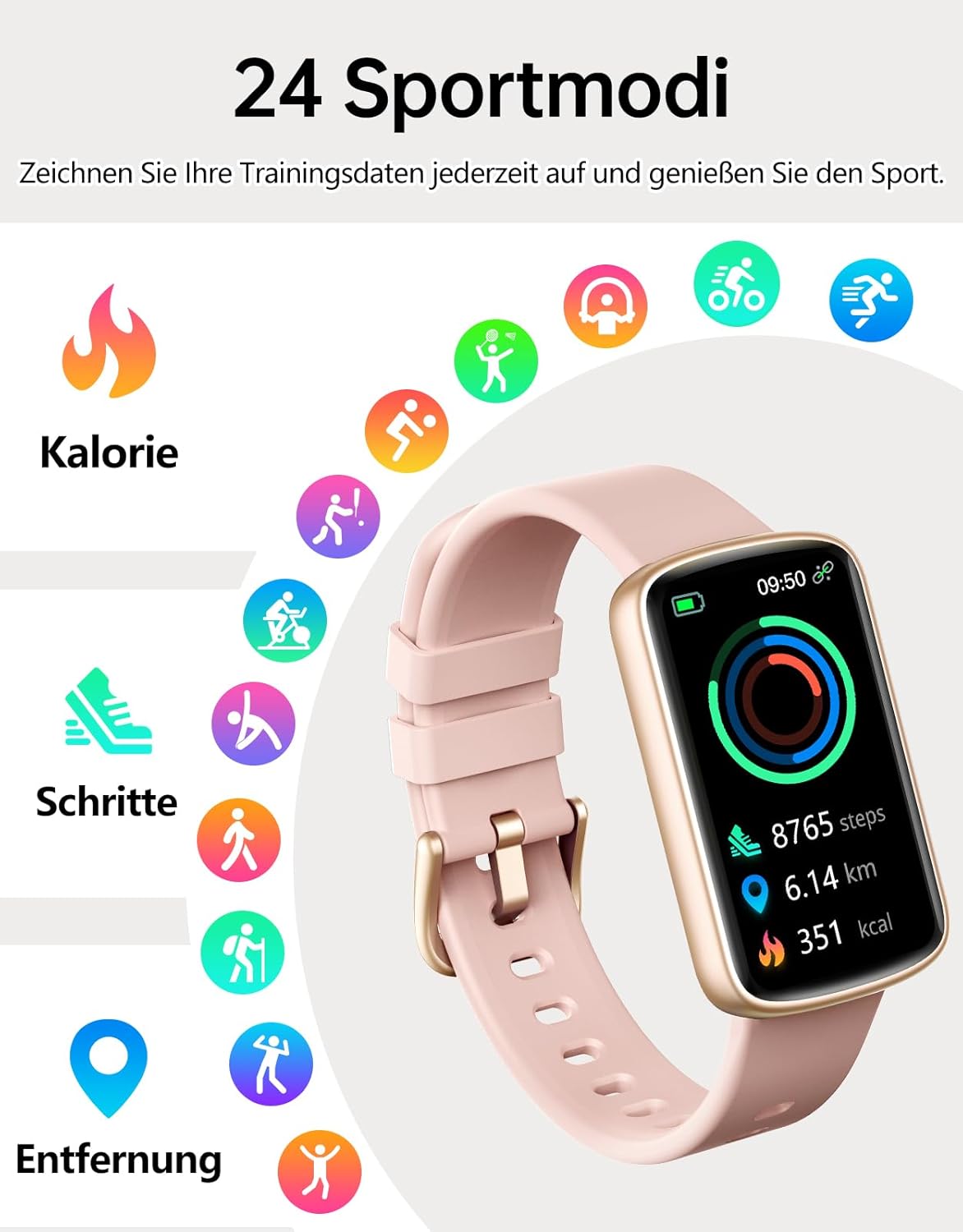 Smartwatch für Damen – Telefonfunktion & Outdoor Fitness Uhr