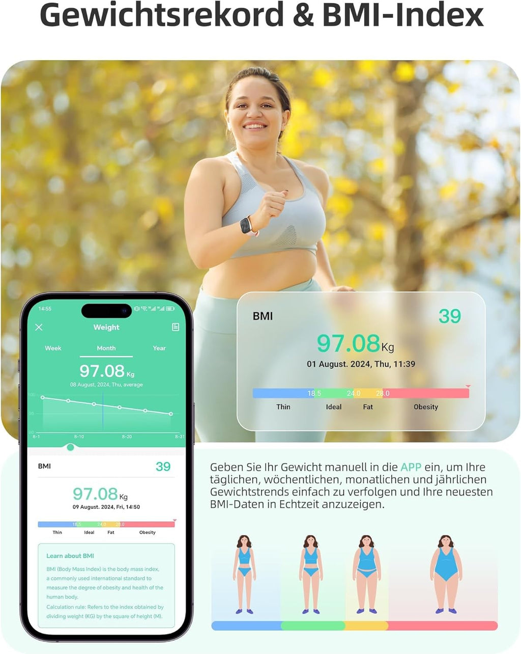 Smartwatch Damen und Frauen mit Telefonfunktion Armbanduhr für iOS Android