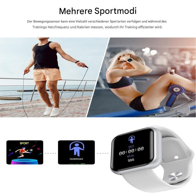 Smartwatch Damen Herren mit Telefonfunktion Armbanduhr für Android iOS