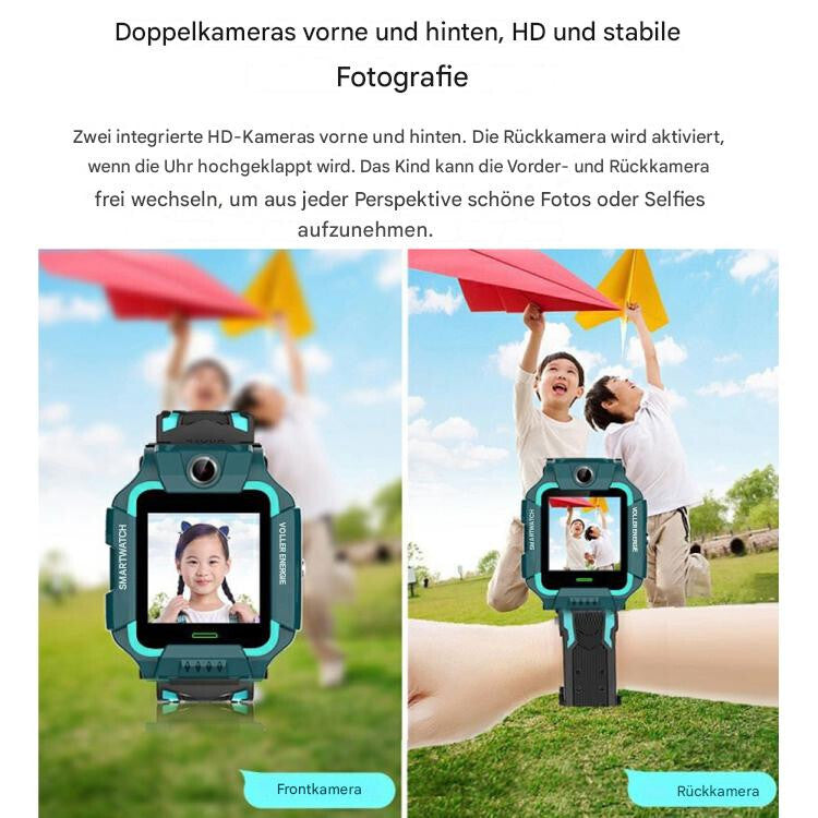 Kinder Smartwatch Wasserdicht Telefonfunktion mit 360° Drehbar GPS Tracker Kids