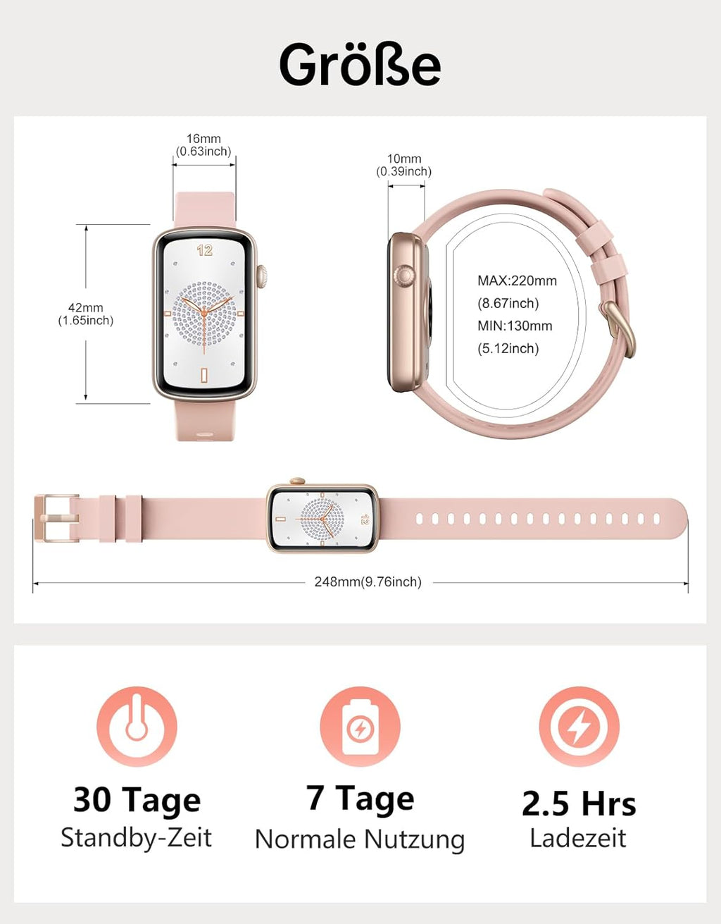 Smartwatch für Damen – Telefonfunktion & Outdoor Fitness Uhr