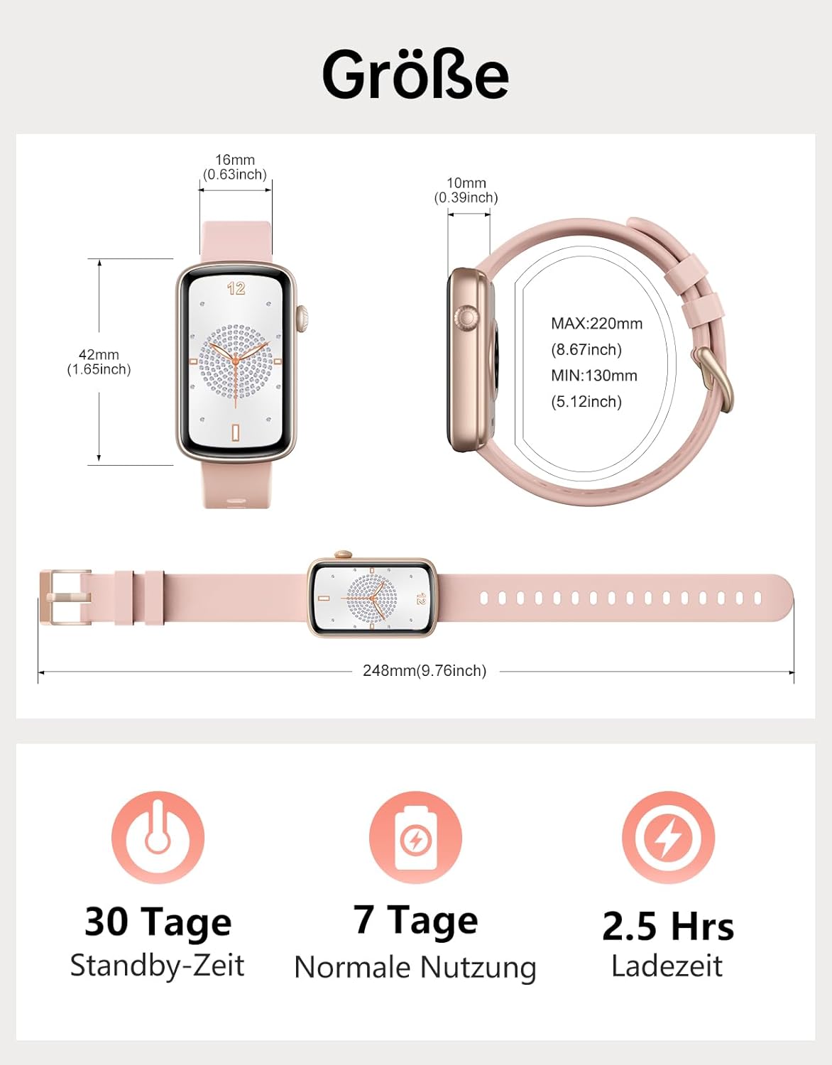 Smartwatch für Damen – Telefonfunktion & Outdoor Fitness Uhr