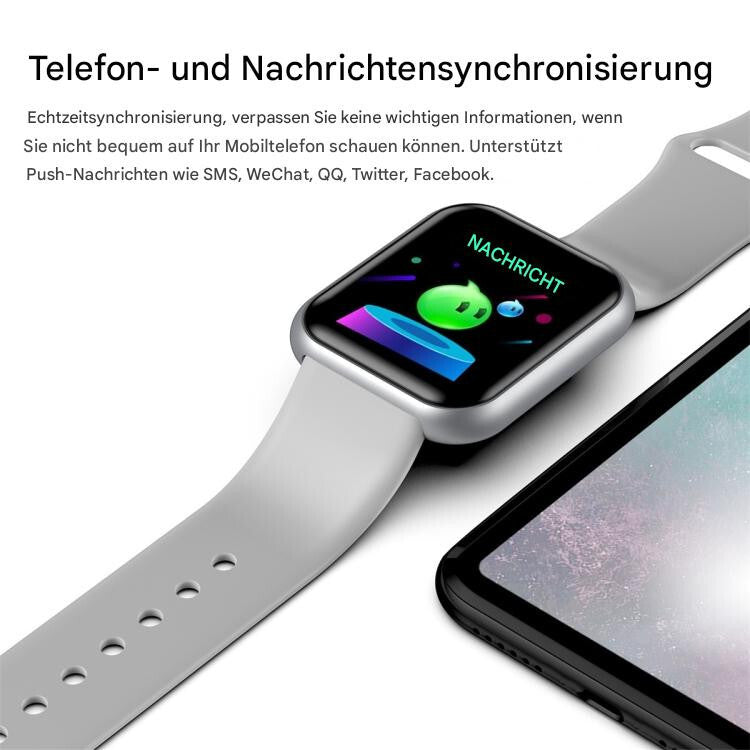 Smartwatch Damen Herren mit Telefonfunktion Armbanduhr für Android iOS