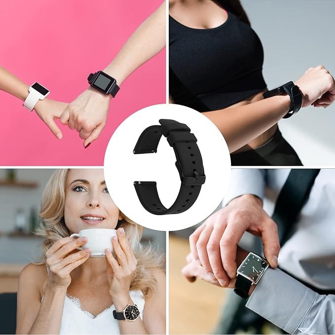 Universal 20mm Silikon Ersatzband für Smartwatch & Sportuhr
