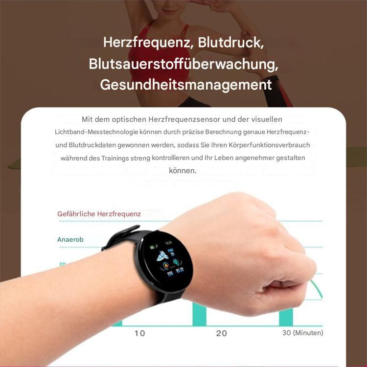 Smartwatch Damen Herren mit Telefonfunktion Armbanduhr Wasserdicht für iOS Android