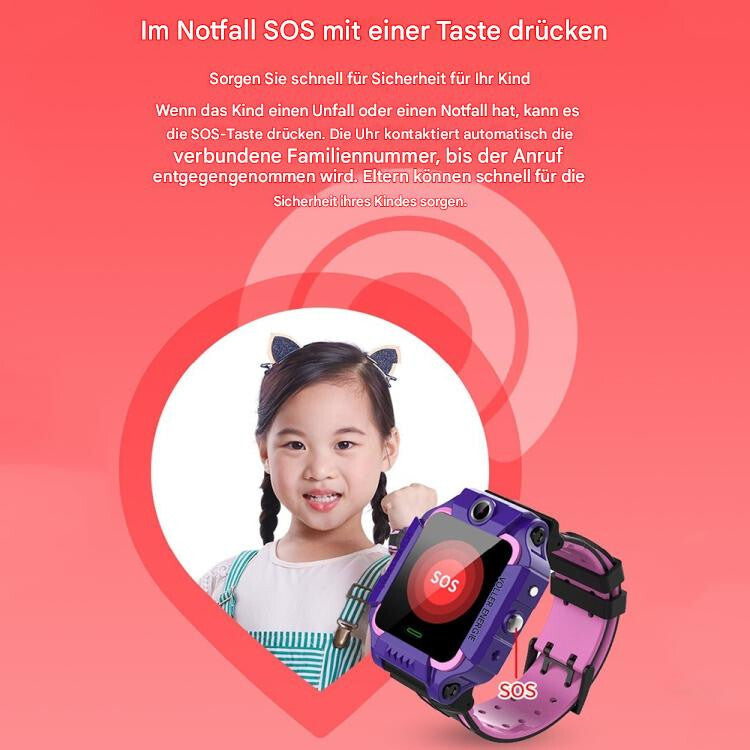 Kinder Smartwatch Wasserdicht Telefonfunktion mit 360° Drehbar GPS Tracker Kids